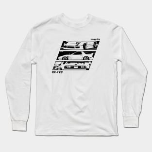 MAZDA RX-7 FC Black 'N White Archive 2 Long Sleeve T-Shirt